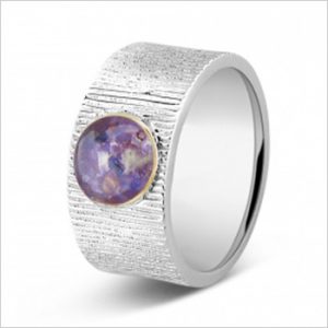 Zilveren ring met horizontale of verticale belijning 10 mm