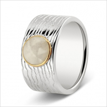 Zilveren ring met horizontale of verticale belijning 10 mm - Afbeelding 2