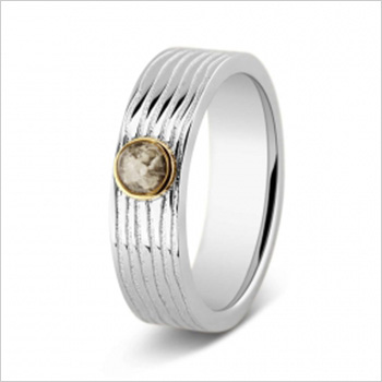 Zilveren ring met horizontale of verticale belijning 6 mm - Afbeelding 2
