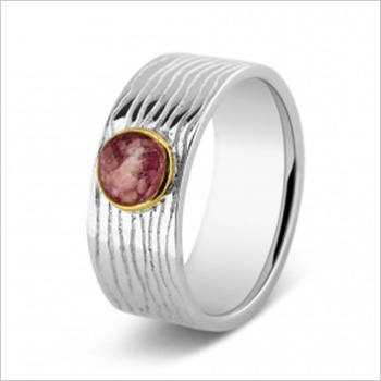 Zilveren ring met horizontale of verticale belijning 8 mm - Afbeelding 2