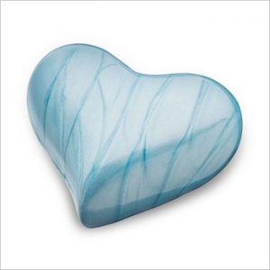 Messing Keepsake hart blauw en roze